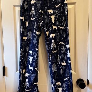 Old Navy Dark Blue Pajama Bottoms with Animal and Tree Print